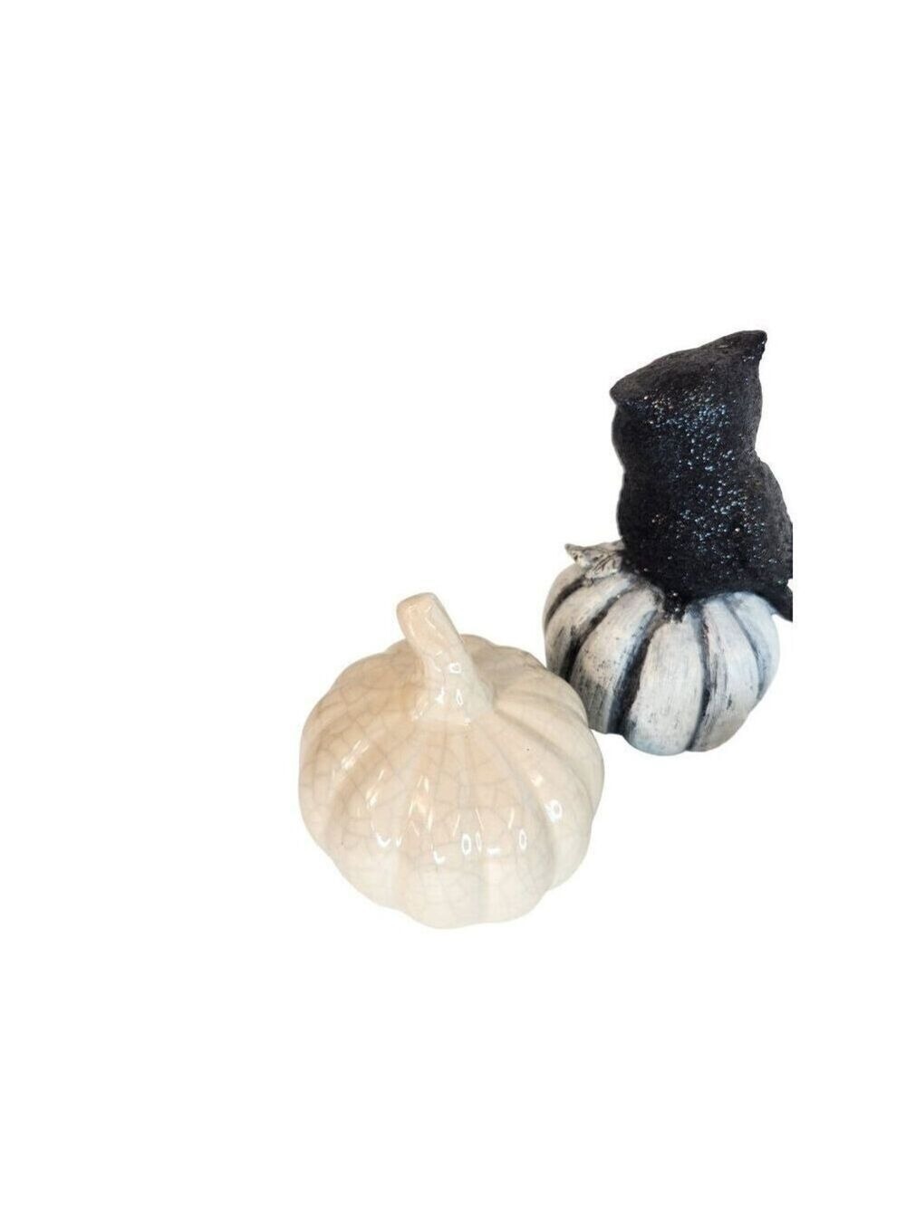 Pumpkins Glittered Owl Set 3 6.5" H Fall Halloween Decor - Picture 8 of 9